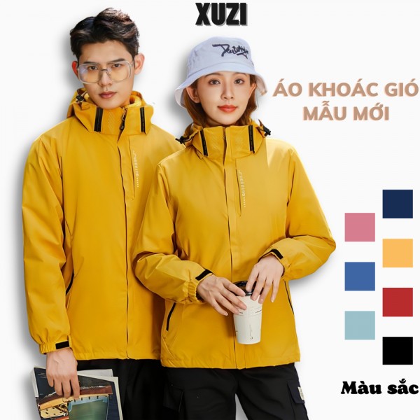 Áo khoác gió nam nữ ,áo khoác cặp đôi khoác ngoài vải tráng bạc 2 lớp chống nước phù hợp thời tiết thu đông 2023 XUZI
