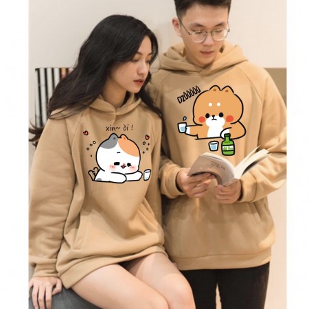 Áo hoodie cặp đôi nam nữ unisex local brand nỉ giá rẻ form rộng có mũ ulzzang hàn quốc cute zip chống nắng GOAT STORE