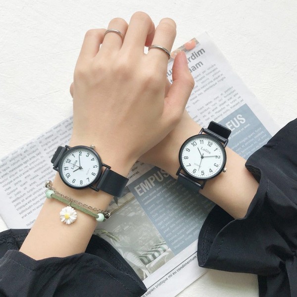 Đồng hồ cặp đôi nam nữ Lolita Ulzzang TD5 dây cao su cao cấp phong cách thời trang hàn quốc đẹp giá rẻ